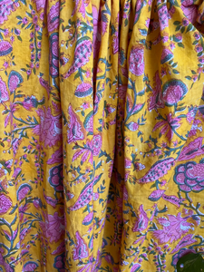 Robe maxi bohème, imprimé floral indien fait main sur tissu de coton, robe décontractée brodée à fleurs pour femmes - Product Image 6