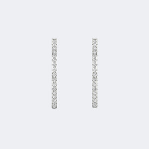 2.10CTW 10k Gold Plated Round Cut Lab Grown Diamonds Pave Set Luxury <b>Large</b> <b>Hoop</b> Earrings - Product Image 5