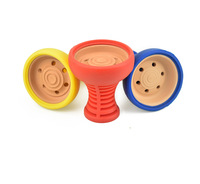 Accessoires de fumage : Tête de chicha en silicone avec technique de laque, Tête de chicha en céramique, Bol en argile de silicone, Porte-tabac