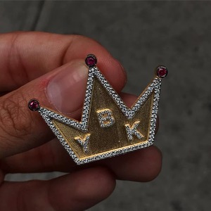 Pendentif couronne de qualité supérieure, plaqué argent, moissanite, style hip-hop, bijoux unisexes, cadeau - Product Image 1