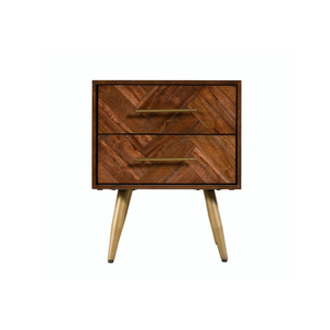 Table de chevet 2 tiroirs en bois massif de la collection BERGEN – Fournisseur Vietnamien – Prix usine – Idéale pour chambre à coucher - Product Image 1