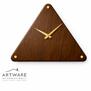 Horloge murale hexagonale moderne en bois avec points dorés, mouvement silencieux, design décoratif pour la maison, le salon, le bureau - Product Image 5