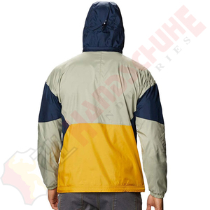 เสื้อแจ็คเก็ตผู้ชายสีเบจ กรมท่า เหลือง แบบมีฮู้ด ซิปหน้า ผ้า softshell กันลม น้ำหนักเบา เหมาะสำหรับเล่นกีฬา เดินป่า ลำลอง มีสไตล์ - Product Image 2