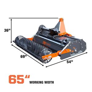 Fresa Rotante per la Lavorazione della Terra da 65 Pollici, con Attacco a 3 Punti Categoria 1 a 2 Attacchi, per Trattori da 35-60 CV, Albero PTO, Cappuccio per Pietre da 2 1/2 Pollici - Product Image 4