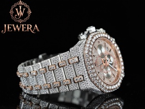Montre unisexe de luxe en moissanite et diamant, directement de l'usine, verre de haute qualité, idéale pour les fêtes, mariages, usage quotidien, glamour, prix export - Product Image 3