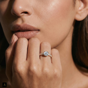 Anillo de Diamantes con Corte Brillante Redondo y Baguette, Certificado IGI, Color D a F, Oro Amarillo, Blanco y Rosa, Anillo de Compromiso y Boda Atemporal - Product Image 1