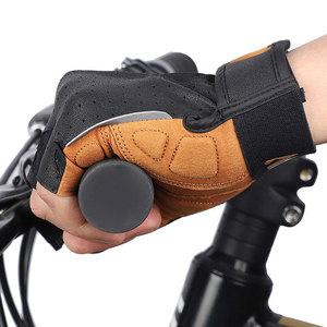 Guantes de carreras transpirables de medio dedo Cy, guantes adhesivos grises y verde lima, guantes de carreras unisex de poliéster transpirable - Product Image 3