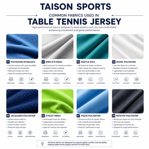 เสื้อเทเบิลเทนนิสผ้าโพลีเอสเตอร์อินเตอร์ล็อคพรีเมียม 240 GSM สีเบจ ดำ ขาว พิมพ์ลายด้วยความร้อน โลโก้สั่งทำพิเศษ ป้องกันแบคทีเรีย - Product Image 2