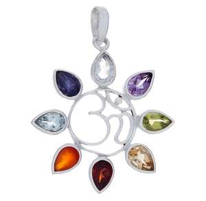 Colgante de árbol de Chakra curativo de equilibrio de piedras múltiples de Plata de Ley 925 de proveedores de fabricantes a precio de fábrica al por mayor - Product Image 3