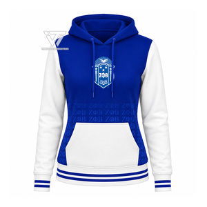Sudadera con Capucha Bordada de Color Block para Mujer, Ropa de la Hermandad Griega Zeta Phi Beta, Sudadera Personalizada con el Logotipo ΖΦΒ - Product Image 1