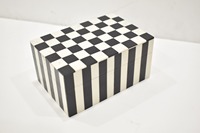 Boîte de rangement décorative en résine à carreaux noirs et blancs, faite à la main, moderne, pour bijoux et accessoires – Offre spéciale