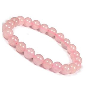 Pulsera redonda de cuentas de piedra de cuarzo rosa Feng Shui hecha a mano para hombres y mujeres, tamaño 8-10 mm, joyería de moda, energía - Product Image 6