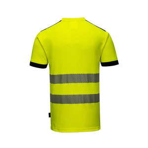 เสื้อยืดสะท้อนแสงเพื่อความปลอดภัยที่มองเห็นได้ชัดเจน เสื้อเชิ้ตแขนสั้นผู้ชายสีเหลือง ชุดทำงาน แห้งเร็ว ระบายอากาศได้ดี เสื้อลำลองฤดูร้อน - Product Image 2