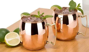 Vaso Moscow Martini de Acero Inoxidable con Asas de Cobre para Cerveza, Estilo Martillo - Product Image 3