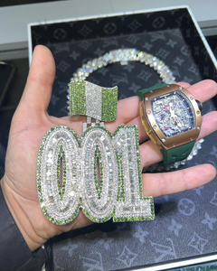 Colgante de Letra Inicial Personalizada con Dijes de Letras Personalizadas, Joyería Hip Hop, Regalo, Bicolor, con Moissanita de Plata Esterlina - Product Image 5