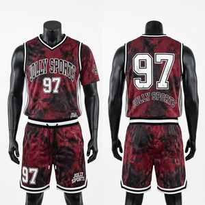 High quality athletic mesh jersey and jogger pant <b>set</b> blue contrast ribbed edges heat transfer logo customv short <b>set</b> for men's - Product Image 6