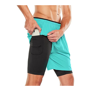 Stylish and Functional <b>Mens</b> 2-in-1 Sports <b>Shorts</b> Built-In <b>Compression</b> Liner Ideal for Training and Casual Wear - Product Image 2