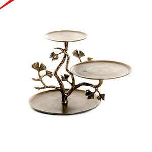 Unique Style Two Tier Square Platter Metal Cake Stands for Home Hotel Restaurant Birthday Cake Tabletop Aluminum Cake Stand - Product Image 5