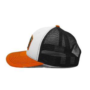 Custom Embroidery Patch Trucker <b>Hat</b> Retro Style Two Tone Cotton Front Mesh Back Cap Structured Mesh <b>Hat</b> Wholesale OEM Factory - Product Image 3