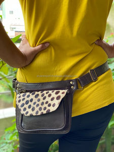 Nouveau sac de taille en cuir véritable fait à la main occidental avec ceinture réglable Unique Vintage élégant sac banane hanche sacs de taille réglables - Product Image 5