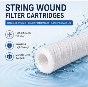 Filtro de agua de cartucho enrollado con hilo, con clasificación de 1-200 micras, 1 año de garantía, otros materiales, DE 60 mm, DI 28 mm - Product Image 2