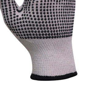 Gants de travail en PVC à pois, gants de sécurité en coton avec points antidérapants en PVC, fournisseur direct d'usine, gants en coton à pois sans couture - Product Image 6