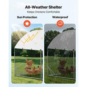 <b>Large</b> Metal <b>Chicken</b> <b>Coop</b> 9 X 25 X 6.6 ft Walk-In Poultry Cage Waterproof Dome Roof Sturdy Frame for Ducks Geese Outdoor Backyard - Product Image 5