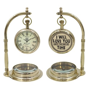 Reloj de Escritorio de Latón de Calidad Garantizada, Diseño Circular Tradicional, Movimiento de Cuarzo, Funciona con Batería, Visualización de Hora con Agujas - Product Image 6