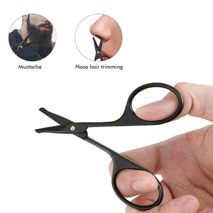 Tijeras de Seguridad Profesionales de Acero Inoxidable Negro Mate con Punta Afilada para Recortar Vello de Nariz, Orejas, Cejas, Rostro, Manicura, Uñas, Uso Manual - Product Image 3