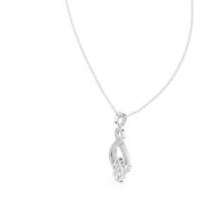 Pendentif en or blanc 14 carats avec diamants de laboratoire de forme poire, marquise et ronds pour femmes |   Vêtements de mariage |   Nouveau diamant cultivé - Product Image 6
