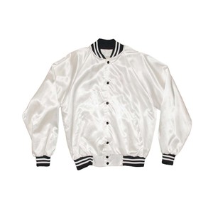 Nouvelle veste de baseball en satin de qualité supérieure, couleur or, avec rayures blanches, coupe classique, la plus récente et de qualité supérieure - Product Image 2