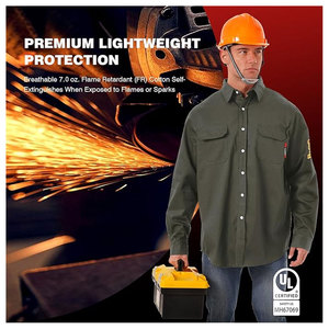 Vêtements de travail pour hommes, à séchage rapide, pour la salle de sport, la soudure, respirants, en coton, ignifuges et de sécurité - Product Image 2