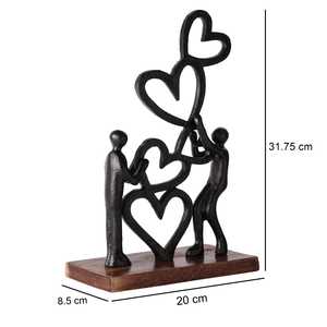 Modern Aluminum Home for Sculpture <b>Figure</b> Handmade Eco-Friendly Tabletop Decor Jaffs Exports for Living Room Valentine's Day - Product Image 2