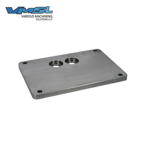 Placa de Montaje Rectangular de Acero Inoxidable, Mecanizada con Precisión por CNC, con Dos Orificios Centrales y Cuatro Orificios de Montaje en las Esquinas - Product Image 4