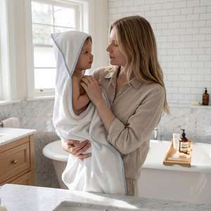 Toalla con Capucha para Bebé, 420 g/m², 100% Algodón, Gruesa, Absorbente, Ecológica, de Secado Rápido, Hipoalergénica, Certificada OEKO-TEX, Envoltura para Baño de Recién Nacidos - Product Image 4