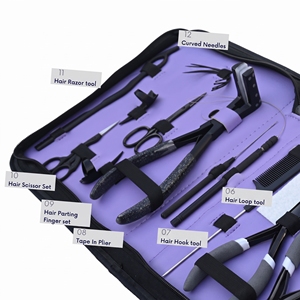 Kit d'outils professionnels pour extensions capillaires avec pince à micro-perles, applicateur de ruban adhésif, coupe-ruban et peigne - Product Image 4