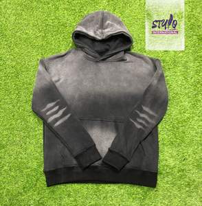 Sweat-shirt à capuche surdimensionné personnalisé, nouveau, effet délavé, 100% coton, streetwear de haute qualité, vintage, effet soleil, pour hommes - Product Image 1