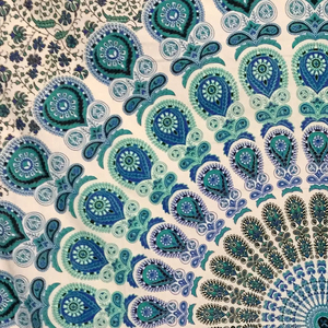 Cortina Bohemia de Algodón con Mandala de Pavo Real para Puerta/Ventana, Decoración del Hogar por Indian Consigners - Product Image 1