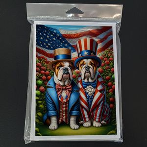 All American Whimsical A7 Tamaño 5x7 Bulldog inglés Tarjetas de felicitación Paquete de 8 tarjetas de nota en blanco con sobres - Product Image 3