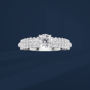 Bague de fiançailles, d'anniversaire et de mariage de luxe pour femme de la marque DIFF, avec diamant de laboratoire classique taille brillant, plaqué platine PT950, certifié IGI - Product Image 4