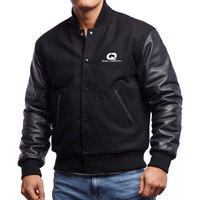 Nouvelle arrivée, veste varsity pour homme de qualité supérieure, manches en cuir, col montant, coupe confortable, vêtement décontracté pour un usage quotidien
