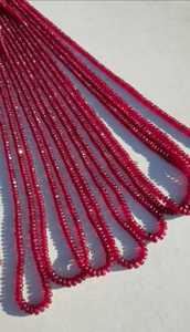 Piedras Preciosas de Rubí Longido Natural de 3-5 mm, Cuentas Facetadas en Forma de Rondelle, Rubí Rojo Natural, Cuentas Talladas para Joyería - Product Image 4