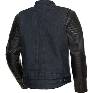Men's <b>Denim</b> <b>Jacket</b> Moto Biker Style Stand Collar Single Button Closure Washed Cotton Regular Fit Solid Color Pockets Winter Wear - Product Image 2