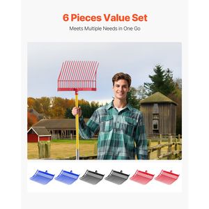 Fourche à fumier de cheval en plastique durable à 18 dents coudées, 6 pièces, têtes de rechange pour fourches de jardin, fourches à paillis, fourches à fumier - Product Image 5