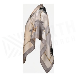 North Approach Women's Square <b>Silk</b> Scarf Color Blocking Elegant Multi-Functional Fashion Accessory All Seasons - Product Image 3