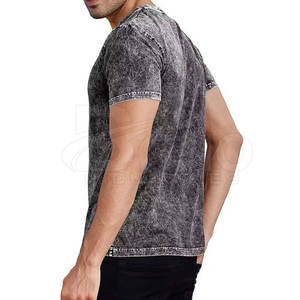 Camiseta de Estilo Lujoso con Lavado Ácido, 100% Algodón, Cómoda, Informal, Ropa de Moda Masculina - Product Image 4