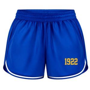 Shorts Deportivos Sigma Gamma Rho para Mujer, Color Azul Rey, Personalizados para Hermandad Griega, para Atletismo, Gimnasio, con Cintura Elástica - Product Image 1