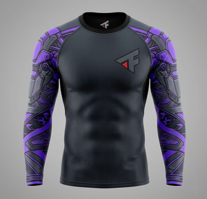 Factory Direct Sell <b>Men's</b> <b>Compression</b> Rash Guard BJJ <b>Shirt</b> Long Sleeve Breathable Eco-Friendly Custom Logo Digital Print UPF50+ - Product Image 1