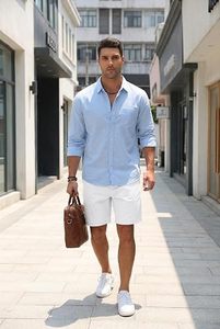 Shorts chino premium pour hommes, vêtements décontractés d'été, shorts chino extensibles pour hommes, shorts décontractés élégants, logo personnalisé, shorts de golf pour hommes - Product Image 4