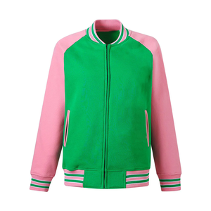 Chaqueta Varsity Premium de Dos Tonos, Satinada, Resistente al Viento y con Calefacción, Personalizada con Bordado de Letras Griegas para Hermandades y Fraternidades - Product Image 1
